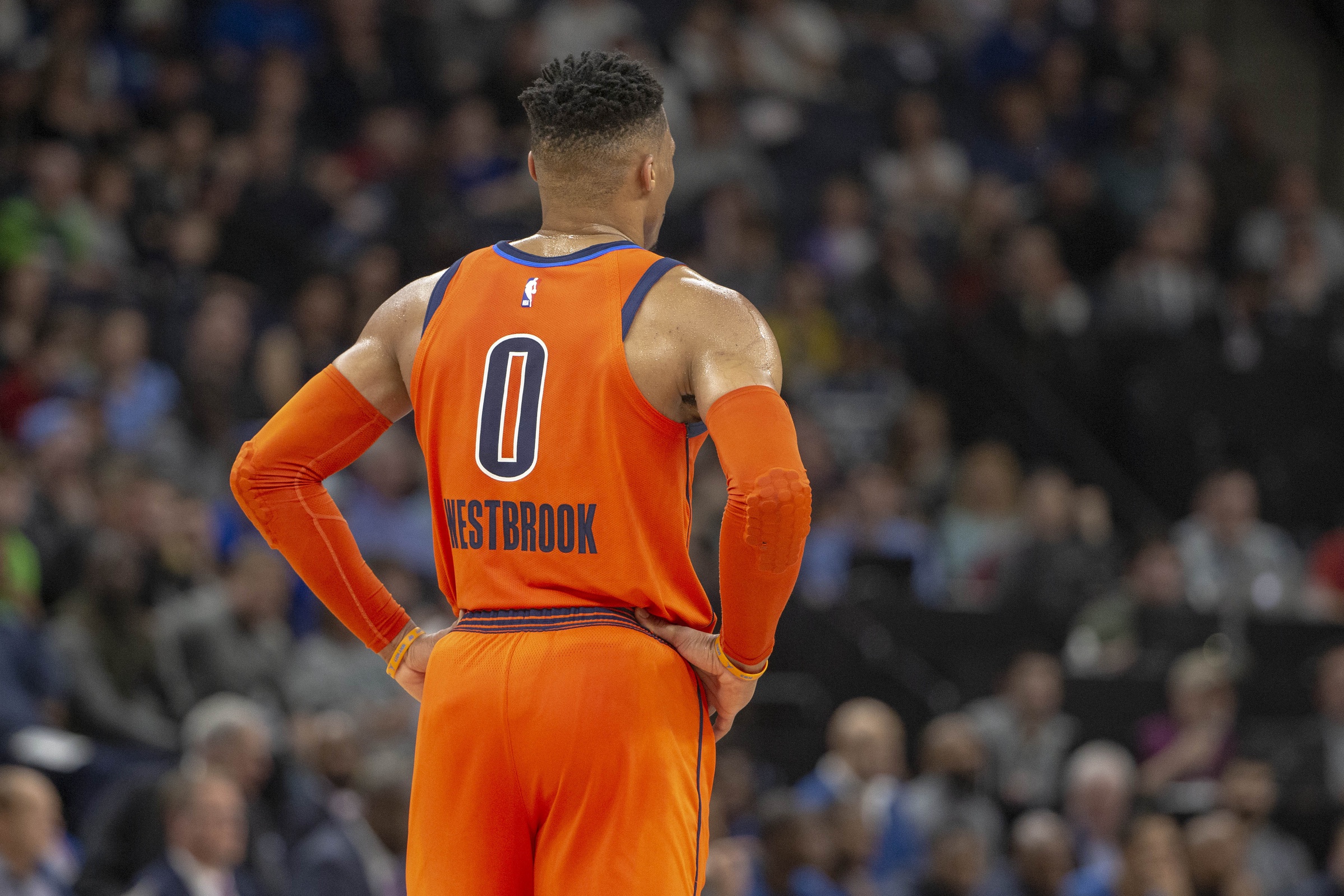 russell westbrook orange jersey